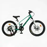 Детский спортивный велосипед 20" Corso Next, магниевая рама, переключатель скоростей Shimano Revoshift, собран на 75%. Light green (150662)