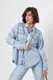 Джинсова сорочка oversize з подовженою спинкою - блакитний цвет, ONE SIZE