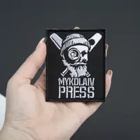 Шеврон на липучці для журналістів MYKOLAIV PRESS 7х8,5 вишитий патч нашивка для працівників медіа та ЗМІ