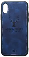 Чехол-накладка TOTO Deer Shell With Leather Effect Case Apple iPhone X/XS Dark Blue