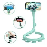 Гибкий держатель для телефона с универсальными присосками Cute Worm Lazy Holder. Цвет голубой