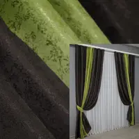 Комбіновані (2шт.1,8х2,7м.) жакардові штори. Колір венге з оливковим. Код 016дк (613-441-613ш) 11-0010