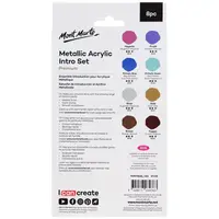 Краски акриловые металлик для рисования Mont Marte Metallic Acrylic Paint Intro Set Premium 8pc x 18ml