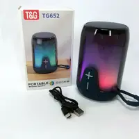 Аккумуляторная переносная колонка TG652 5W с RGB подсветкой и ремешком, блютузная колонка. Цвет: синий