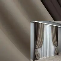 Комбіновані (2шт. 1,5х2,7м.) штори з тканини блекаут. Колір венге з какао. Код 014дк (1678-792ш) 11-0279