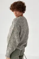 В'язана вільна кофта меланж - кавовий колір, ONE SIZE