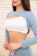 Женский костюм-тройка цвета джинс 119R394