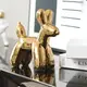 Статуэтка Собачка из шарика RESTEQ — золотая фигурка в стиле Jeff Koons Balloon Dog, интерьерный декор 10×10×4 см