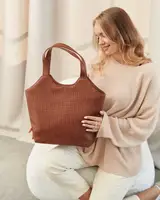 Жіноча сумка «Тенсі» плетена руда