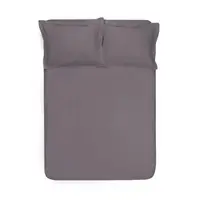 Простынь на резинке с наволочками сатин premium Lotus Home - Basic сливовый 160*200+50*70 (2)