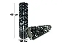 Массажный ролик EasyFit Plexus 45 см Черный-белый