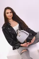Рюкзак женский серый код 7-8267