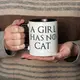 Кружка GoT "A girl has no" персонализированная, Черный, английский, Деревянная подарочная коробка с гравировкой, 330 мл