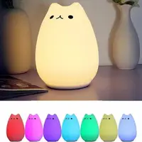 Силіконовий нічник Little Cat 7 кольорів світіння На батарейках 3DTOYSLAMP