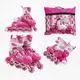 Роликовые коньки Best Roller 360-М колеса PVC светятся. Pink and White (размер 34-38) (173834)