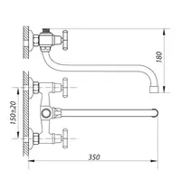 Змішувач для ванни ZERIX JIK7 102-A (ZX0408)