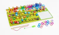 Логическая деревянная доска Чудо-логика Английский алфавит WToys, магнитная рыбалка, пальчиковый лабиринт. Multicolor (162817)