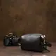 Кожаная глянцевая мужская косметичка GRANDE PELLE 11413 Черный