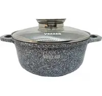 Каструля з кришкою Vezzer VZ8002 22 см 3.5 л сіра