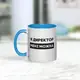 Кружка "Я директор мені можна", Голубой, украинская, Деревянная подарочная коробка с гравировкой, 330 мл