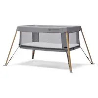 Ліжко-манеж 2 в 1 Kinderkraft Movi Grey Wooden (KCMOVI00WOD0000)