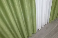 Шторна тканина льон-софт однотонний, колекція "Парма". Колір салатовий. Код 1253ш