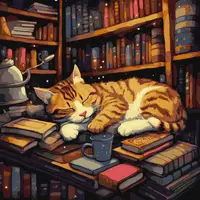 Картина по номерам Идейка Пушистый книголюб KHO6505 40х40 см