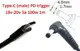 Кабель-переходник триггер PD 18-20v Type-C (max 5a, 100w) на 4.0x1.7mm 1m з USB Type-C (male) Power Delivery PD тригер (A class) 1 день гар.