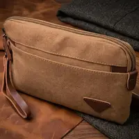 Практичная мужская барсетка из текстиля 21260 Vintage Коричневая