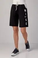 Женские трикотажные шорты с надписью Nike - черный цвет, L