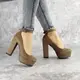 Туфли женские на каблуке Fashion Marigoal 2373 39 размер 25 см Коричневый