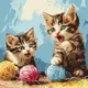 Картина по номерам ""Клубочки" 30х30 см