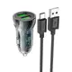 Адаптер автомобильный HOCO Type-C cable Transparent Discovery Edition dual port Z47 |2USB, QC, 3A|