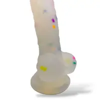 Фалоімітатор на присосці "Confetti Dildo", напівпрозорий, L176мм, D30мм