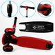 Самокат трехколесный Best Scooter складной, колеса PU со светом. Black and red (105386)