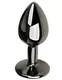 Анальная пробка с кристаллом EGZO - Dark Gray Round Plug Red, size S