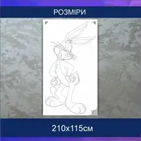 Трафарет для фарбування, Заєць, одноразовий з самоклеющей плівки 210 х 115 см