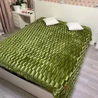 Плед из микрофибры Home Komfort Норка AAC-50404 220х240 см зеленый