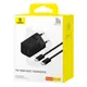 Адаптер сетевой Baseus GaN5 Fast Charger (mini) |1Type-C, 30W/3A, PD/QC| (With C to C 100W 1m cable)