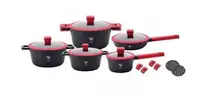 Набір посуду кований Top Kitchen TK00019 з мармуровим покриттям на 16 предметів Чорний