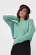 В'язаний укорочений джемпер oversize - м'ятний цвет, S