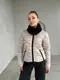 Молодежная модная  утепленная стеганная  курточка с воротником мех теддик  42-44 46-48 50-52
