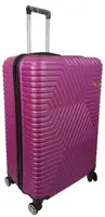 Большой пластиковый чемодан на колесах 115L GD Polo темно-розовый