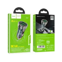 Адаптер автомобільний HOCO Transparent Discovery Edition 2USB, QC, 3A|