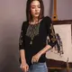 Вышиванка-лонгслив Moderika Нежность черный с золотым орнаментом XXL