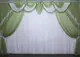 Комплект ламбрекен со шторами на карниз 4м №28 Цвет оливковый с белым.