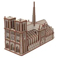 Собор Паризької Богоматері конструктор механічний дерев'яний 3D 148 дет.