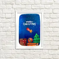 Постер в рамке Merry Christmas 15x21 см, A5 (WMT5_21NG011_WH)
