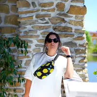 Сумка бананка Bumbag унісекс на пояс та через плече Лимони 27x16 см
