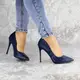 Туфли женские на каблуке Fashion Ollie 2145 40 размер 25,5 см Синий